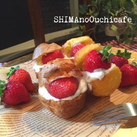 ポップオーバーであまおうシュークリーム